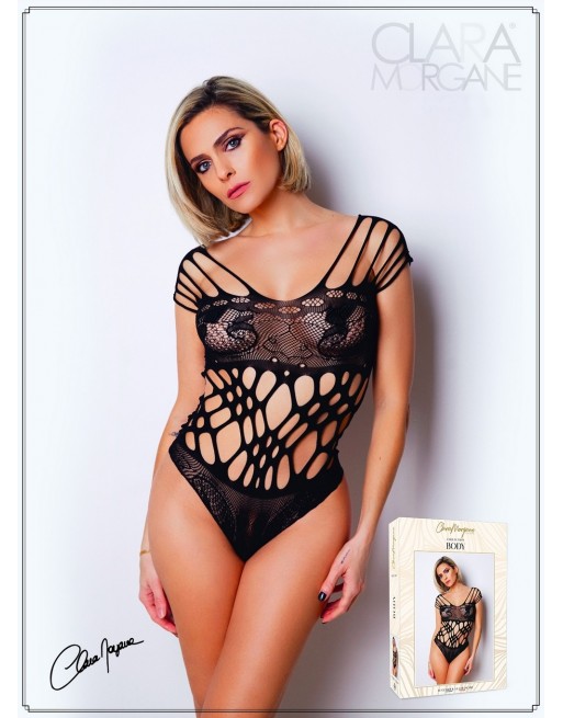 Body noire en résille et lanières - Le Numéro 1 - Collection Body - CM98001 Body noire en résille et lanières - Le Numéro 1 - Collection Body - CM98001