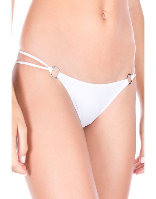 String blanc double élastiques anneaux et noeuds - ML10009WHT String blanc double élastiques anneaux et noeuds - ML10009WHT