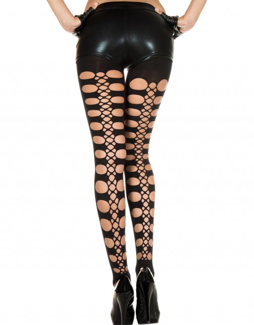 Collant legging noir sexy avec trous - MH50443BLK Collant legging noir sexy avec trous - MH50443BLK