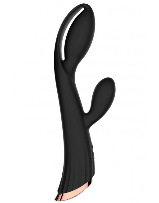 Vibromasseur noir avec stimulateur de clitoris LRIS USB - LRISBLACK Vibromasseur noir avec stimulateur de clitoris LRIS USB - LRISBLACK