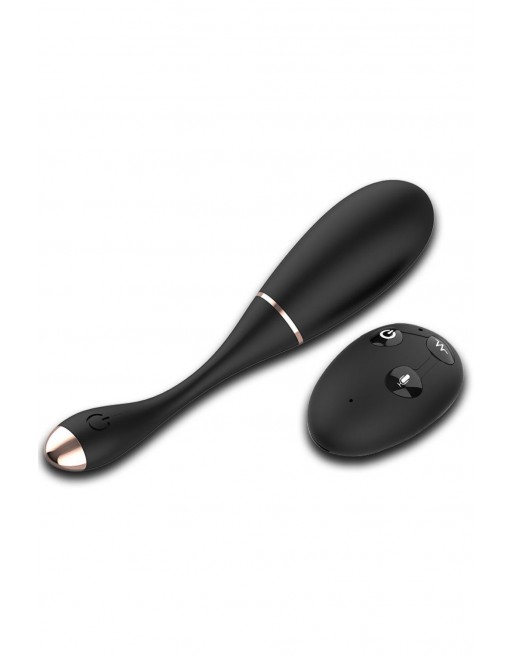 Œuf vibrant télécommandé USB noir avec option commande vocale LOLA-S - WS-NV030 Œuf vibrant télécommandé USB noir avec option commande vocale LOLA-S - WS-NV030