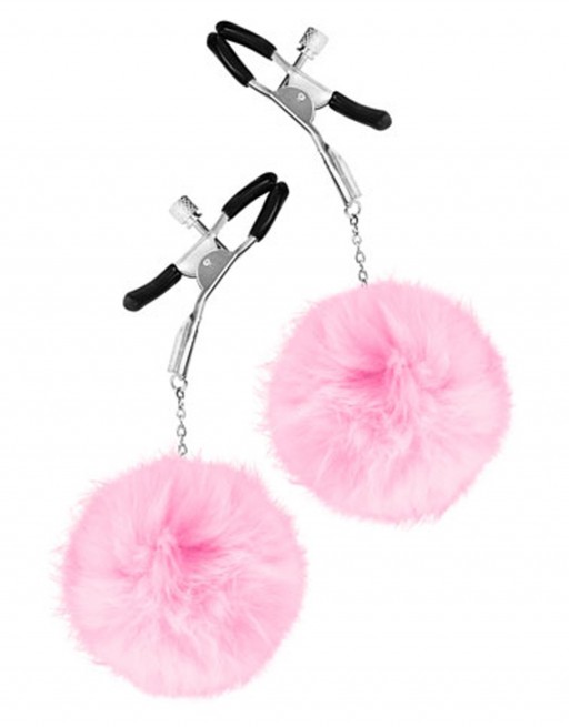 Pinces à seins pression réglable pompons roses - CC5700720050 Pinces à seins pression réglable pompons roses - CC5700720050