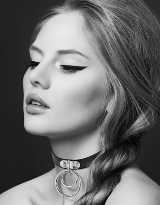 Collier en cuir noir SM avec double anneau métal argenté pour laisse - CC6060030010 Collier en cuir noir SM avec double anneau métal argenté pour laisse - CC6060030010