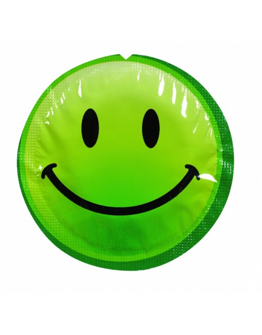 Préservatif lubrifié en latex smiley x 1 couleur aléatoire 54mm - 100EXSS Préservatif lubrifié en latex smiley x 1 couleur aléatoire 54mm - 100EXSS