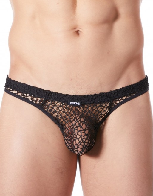 String noir sexy filet irrégulier fétichiste - LM810-57BLK String noir sexy filet irrégulier fétichiste - LM810-57BLK