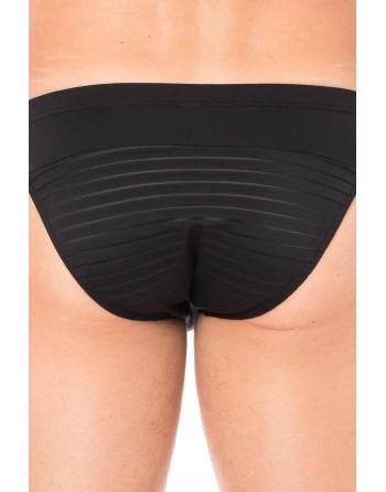 Slip noir rayé opaque et transparent - LM2906-61BLK