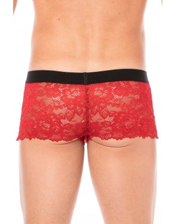 Boxer rouge en dentelle délicate - LM2006-67RED