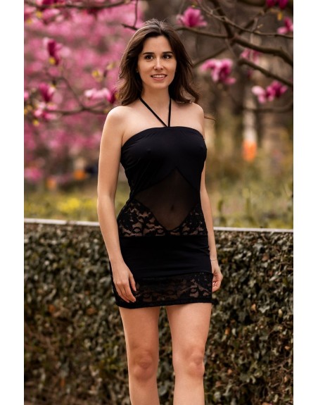 Robe bustier maille et dentelle