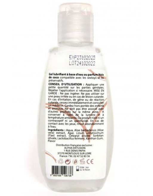 Lubrifiant à base d'eau 100% naturel Noix de Coco 90 ml