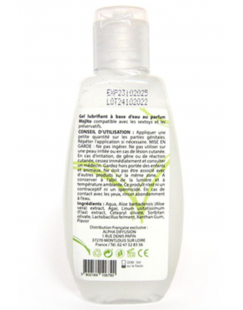 Lubrifiant à base d'eau 100% naturel Mojito 90 ml