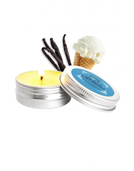 Mini Bougie de massage glace vanille 30ml Mini Bougie de massage glace vanille 30ml