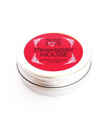 Mini Bougie de massage mousse de fraise 30ml
