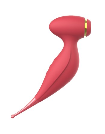 Oiseau du Paradis - Vibromasseur 2 en 1 avec vibration clitoridienne par membrane et embout stimulateur rouge