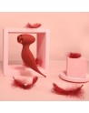 Oiseau du Paradis - Vibromasseur 2 en 1 avec vibration clitoridienne par membrane et embout stimulateur rouge
