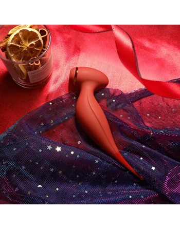 Oiseau du Paradis - Vibromasseur 2 en 1 avec vibration clitoridienne par membrane et embout stimulateur rouge